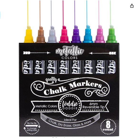 Loddie Doddie Liquid Chalk Markers for Chalkboard Metallic Chalk Pens 8 - Picture 2 of 5